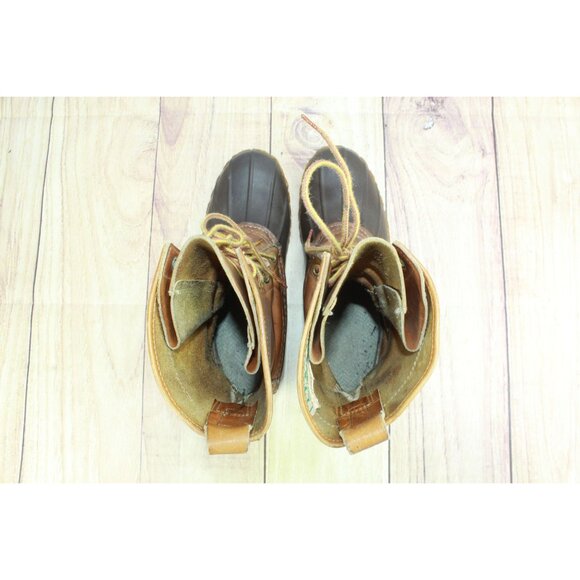 Vintage LL Bean Unlined Maine Hunting Shoe Leather Duck Boots Size 8 - Picture 9 of 10